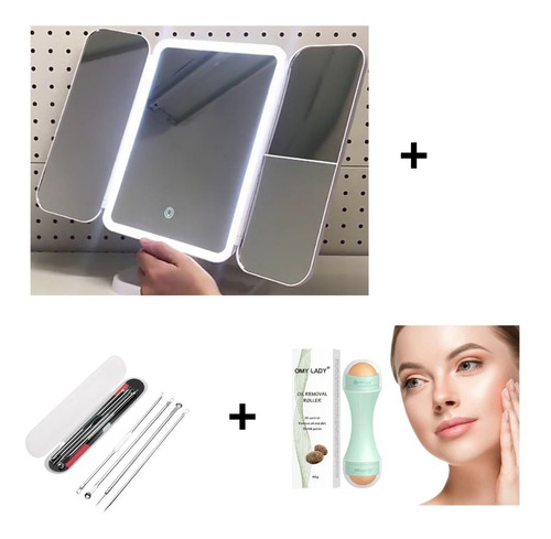 Espejo Para Maquillaje Iluminado Con Luz Led + Super Regalos