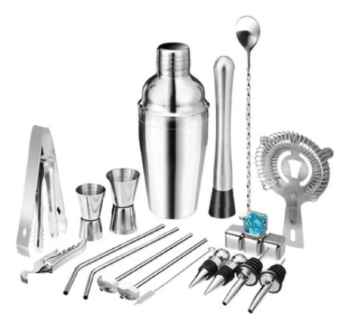 Set Coctelería Profesional Coctelera Barman Bartender 24 Pzs