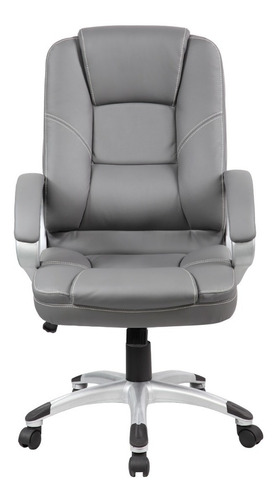Imagen 2 de 4 de Silla De Oficina Gerencial En Cuero Color Gris