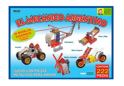 Mecanico Argentino 222 Pz T/ Mecano Metal Armar Children's