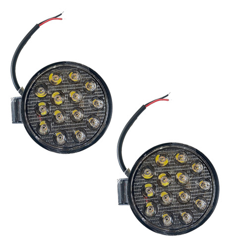 Kit X2 Faro Led Universal 42 Watts (14 Led 3 Watts) 12v /24v