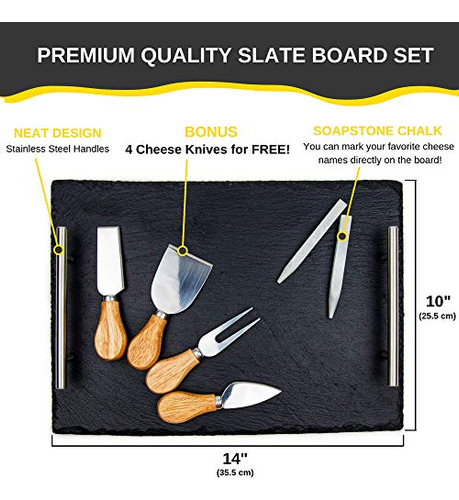 Juego De Tablas De Quesos Slate, Bandeja Para Servir Queso D