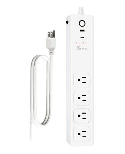 Pd 65w Power Strip With Usb C, Surge Protector With 4 Ac Out