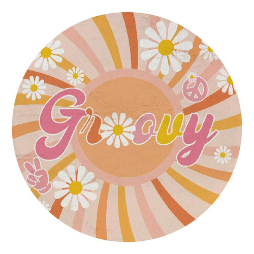 Quicqod Groovy Retro Hippie Daisy Flower Peace Sunshine D