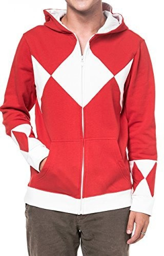 Power Rangers Rojo Con Capucha Sudadera De Vestuario (adult 