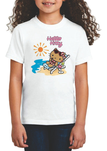 Playera Hello Kitty - Hello Kitty En La Playa - Dama Y Niña