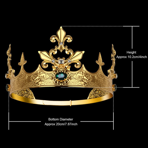 Corona De Rey Ajustable Para Hombre Disfraz Medieval