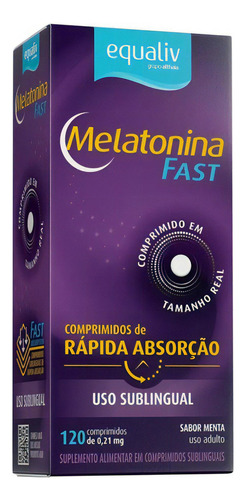 Melatonina Fast Equaliv 120 Cpr, sublingual, sabor a menta, sabor sin sabor