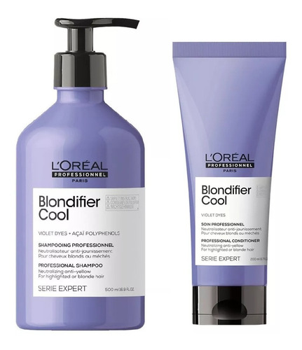 Shampoo 500ml + Acondicionador 200ml Blondifier Cool Loréal 
