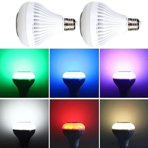 Imagen 5 de 9 de Ampolletas Led Con Parlante Bluetooth Rgb + Control Tik Tok
