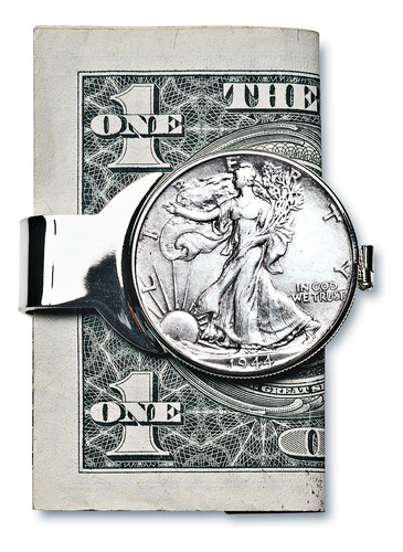 Clip Para Monedas Half Dollar Americana Auténtica Sostiene M
