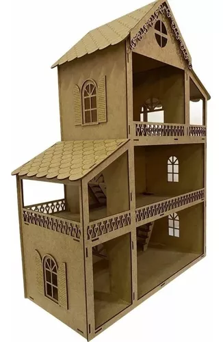 Casa Casinha Grande Da Polly Barbie + 28 Mini Móveis_b em Promoção