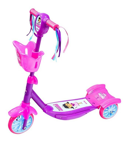 Patinete Unik Toys Prinsesinhas Anne  roxo e rosa  para crianças