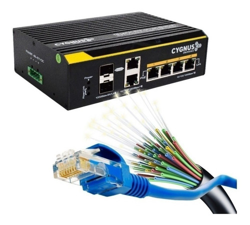 Switch Cctv Indust.  4 Puertos Ethernet Hi-poe Cygnus