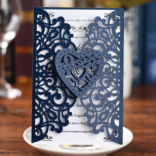 Imagem 4 de 9 de 10pcs Papel Pérola Floral Cartões Convite Titulares