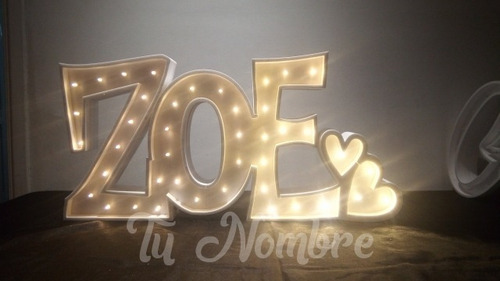 Imagen 5 de 10 de Nombres Iluminados 3 Letras 35 Cm Polyfan Cartel Con Luces