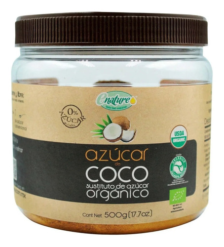 Azúcar De Coco Orgánico 500g Enature Sustituto De Azúcar