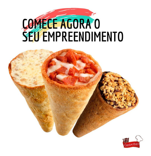 Imagem 2 de 2 de Modeladora + Base Assar 12 Cones + 50 Cones 14cm Pizza Cone