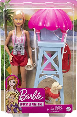Barbie Socorrista Muñeca Rubia Con Silla De Vigilancia De Pl