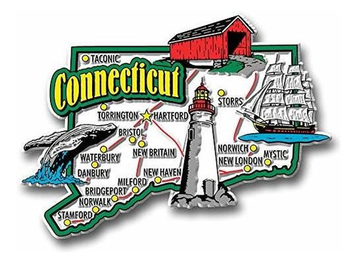 Imán De Mapa Gigante Del Estado De Connecticut