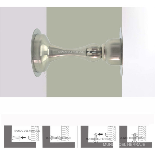 Tope Y Reten Magnetico De Piso /pared Para Puerta Acero Inox