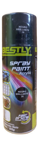 Pintura En Spray Acrilico  Bestly Negro Brillante 400ml