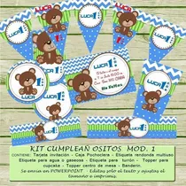 Comprar Kit Imprimible Editable Cumpleaños  Ositos