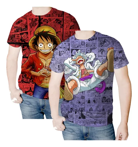 CAMISETA 100% ALGODÃO - WANTED LUFFY GEAR 5