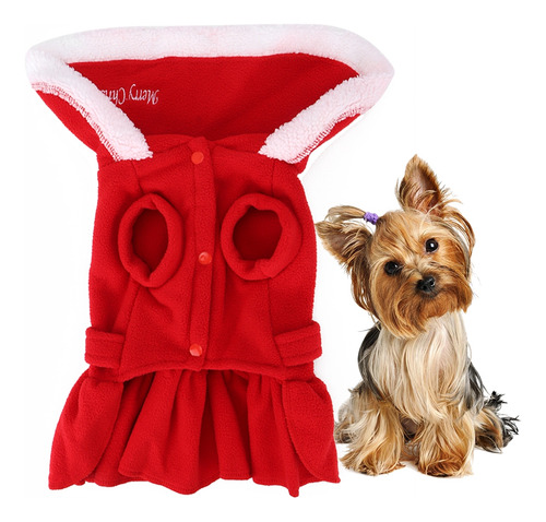Ropa De Invierno Para Perros, Bonito Vestido Rojo De Navidad