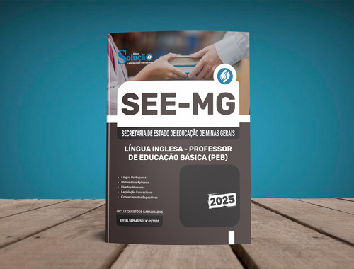 Apostila Completa Língua Inglesa - Professor De Educação Básica - Peb - Secretaria De Estado De Educação De Minas Gerais - See Mg 2025 - Editora Solução