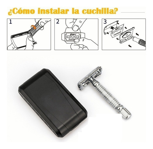 Rastrillo De Afeitar Clásico Con 5 Accesorios, Reutilizable