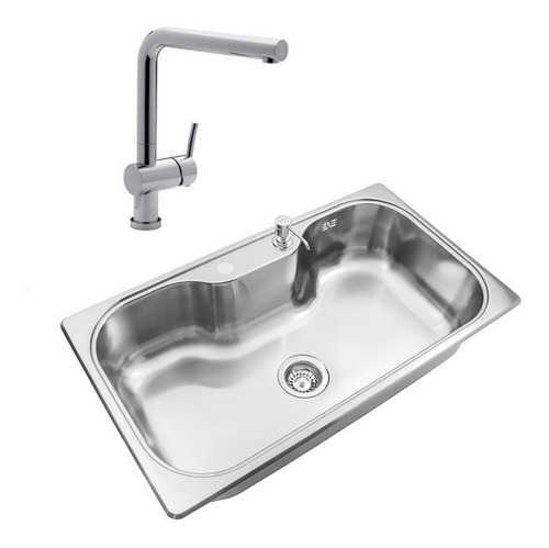 Pileta Cocina Johnson Luxor Si85a, Grifería Fv Y Dosificador