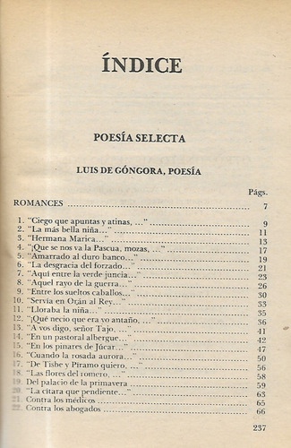 Poesía Selecta / Luis De Góngora / Francisco De Quevedo / 20 (Usado)