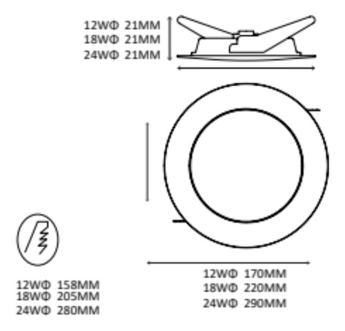 Packx3 Foco Panel Plafon Embutido Redondo Led 12w Blanco