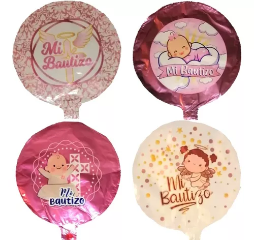 Paquete Globos para Bautizo, Niño Niña Bebe, Globo Metálicos Latex