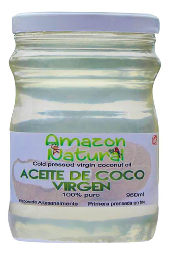 Aceite De Coco Virgen Organico 960 Ml - Amazon Natural