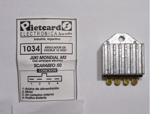 Regulador Voltaje Mondial 50 C/arr. Pietcard 1034 Ciclomotos