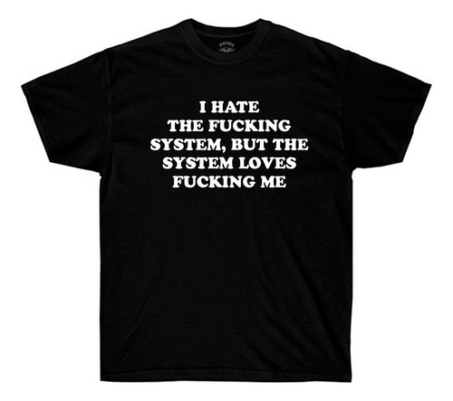 Remera I Hate The Fucking System - Vintage Outlaw Bikers