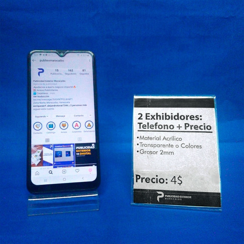 Imagen 4 de 6 de Exhibidor Para Celular + Hablador Acrílico Para Su Vitrina