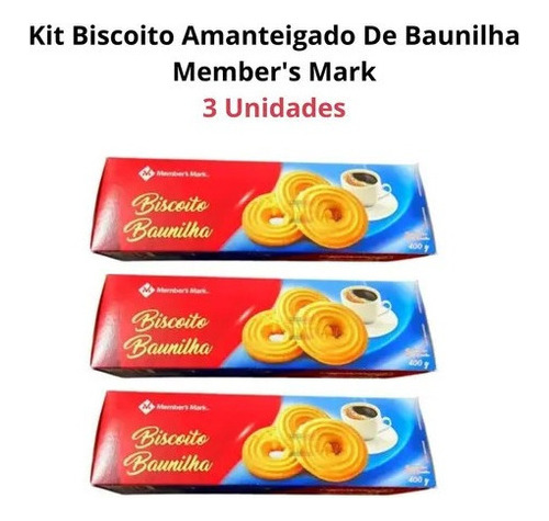 Biscoitos Amanteigados De Baunilha 3 Caixas Grandes Import