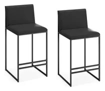 Comprar Combo 2 Banquetas-taburete Con Respaldo De Hierro Para Barra