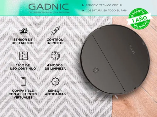 Aspiradora Robot Gadnic 4 Modos Limpieza Poder De Succión