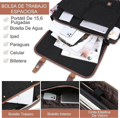 Bonito Portafolio Hombre Con Divisiones Resistente Al Agua