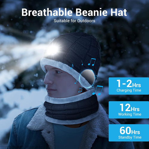 Beanie Bluetooth Sombrero Con Un Juego De Bufanda De Luz Led