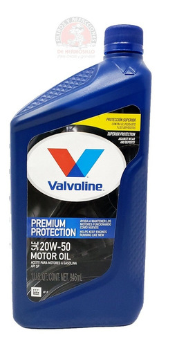 Aceite Motor Valvoline 20w50 Premium Protection Multigrado 946 Ml