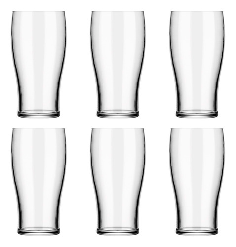 Vaso Cerveza 570 Ml Vidrio Folk Nadir Kit Por 6