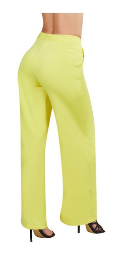 Pantalón Recto Mujer Color Amarillo 984-93
