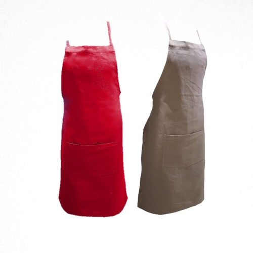 Pack 10 Delantal Gabardina 8oz Con Bolsillo Super Oferta