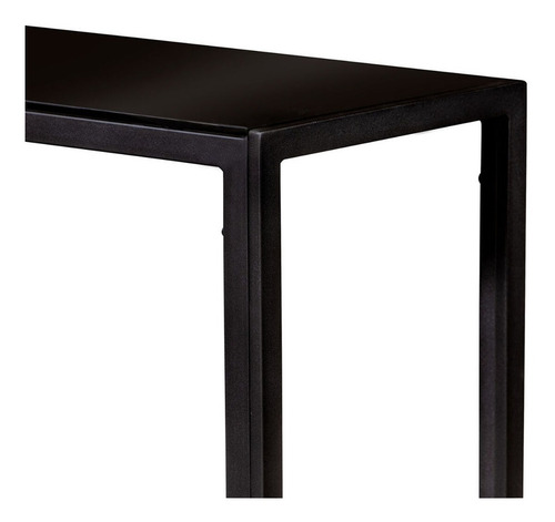 Imagen 3 de 3 de Mesa Arrimo Negro Vidrio Metal Universal Market