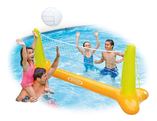 Set De Voleibol Inflable P/ Piscina 2.39mx64x91cm 60vrds